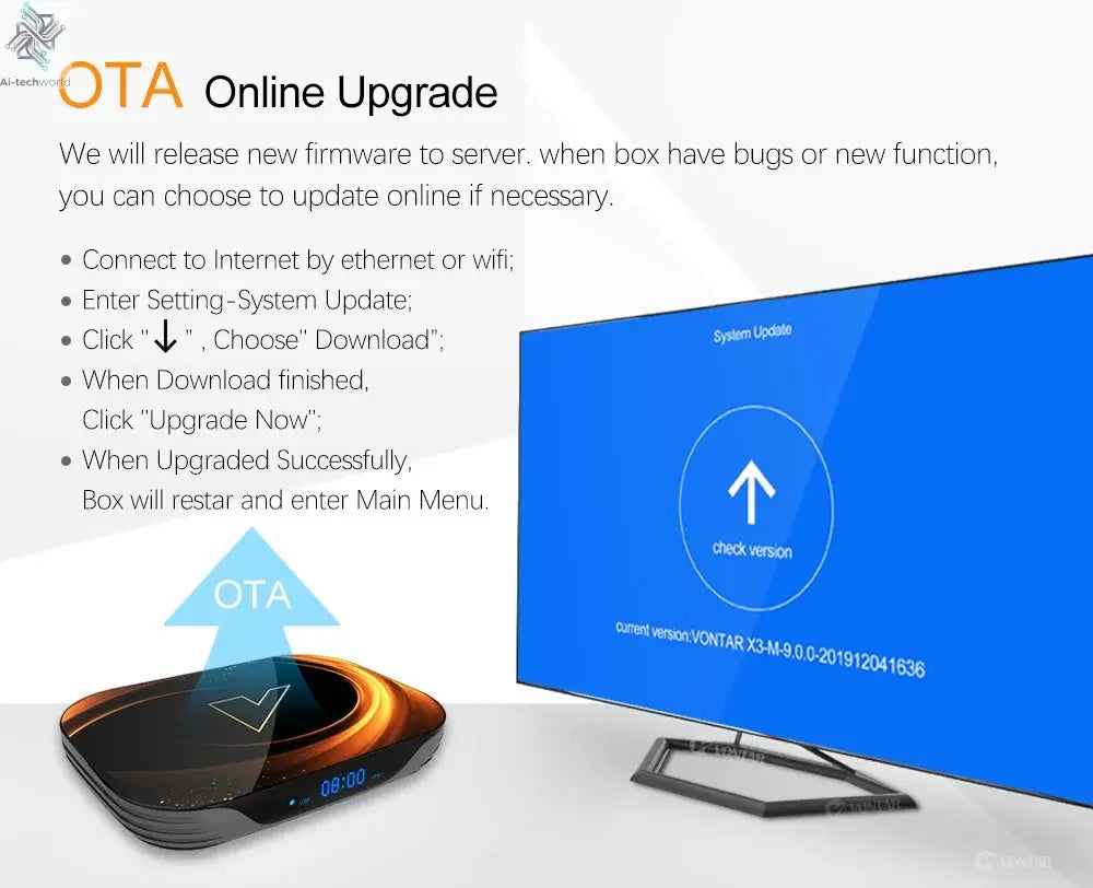 VONTAR X3 4GB 32GB 8K TV BOX Android 9 Smart Android TVBOX 9.0 Amlogic S905X3 Wifi 1080P BT 4K Set Top Box media player Ai-TechWorld 