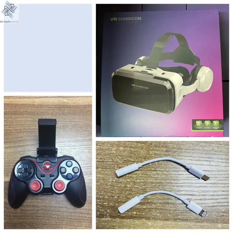 VR Shinecon Virtual Reality Casque Helmet 3D Glasses For Smartphone Smart Phone Headset Goggles Binoculars Video Game Wirth Lens Ai-TechWorld 