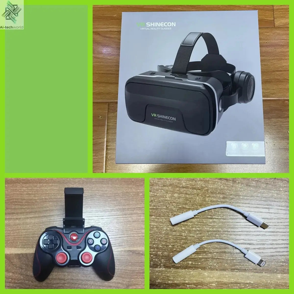 VR Shinecon Virtual Reality Casque Helmet 3D Glasses For Smartphone Smart Phone Headset Goggles Binoculars Video Game Wirth Lens Ai-TechWorld 