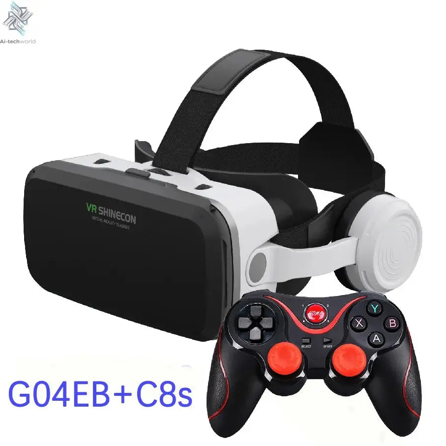 VR Shinecon Virtual Reality Casque Helmet 3D Glasses For Smartphone Smart Phone Headset Goggles Binoculars Video Game Wirth Lens Ai-TechWorld 