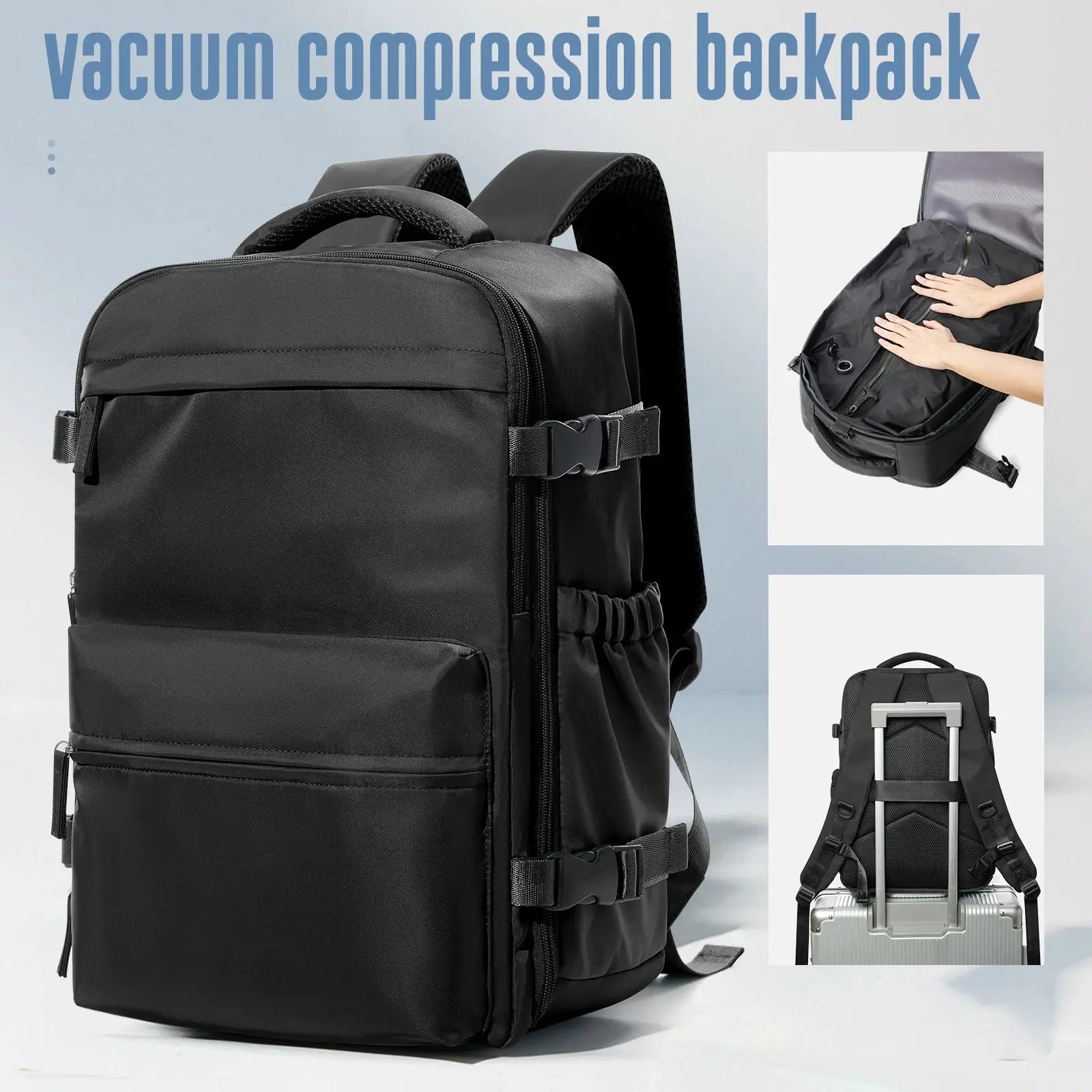 Vacuum Backpack Travel Bag for Men Large Capacity Backpack Business Laptop Backpack Women Men Expandable Backpack School Bag Ai-TechWorld