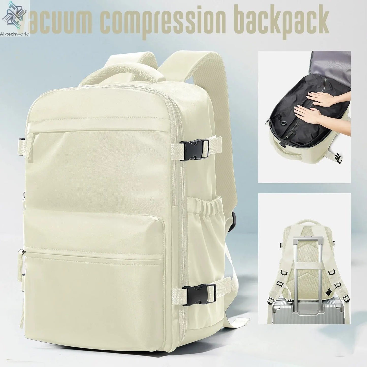 Vacuum Backpack Travel Bag for Men Large Capacity Backpack Business Laptop Backpack Women Men Expandable Backpack School Bag Ai-TechWorld