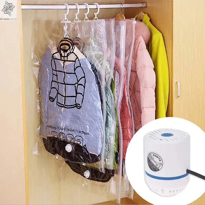 Vacuum Compression Bag Electric Pump Suction Pump Mini Vacuum Sealer Machine Space Saver for Clothes Food Organizer Ai-TechWorld 