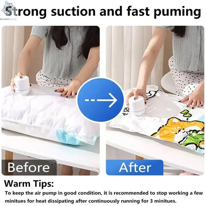 Vacuum Compression Bag Pump Vacuum Electric Air Pump Sealer Machine Travel Vacuum Bag Electric Pump for Clothes Food Organizer Ai-TechWorld 
