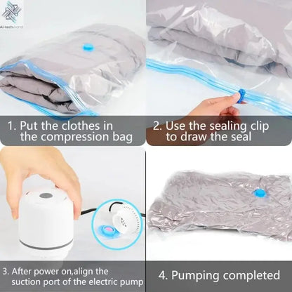 Vacuum Compression Bag Pump Vacuum Electric Air Pump Sealer Machine Travel Vacuum Bag Electric Pump for Clothes Food Organizer Ai-TechWorld 
