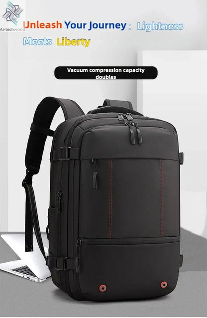 Vacuum Compression Mens Backpack Expandable Large Capacity Multi functional Laptop Bag Short Trip Travel Hiking Pack Ai-TechWorld