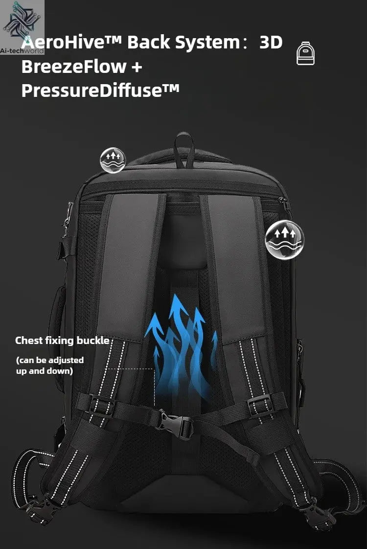 Vacuum Compression Mens Backpack Expandable Large Capacity Multi functional Laptop Bag Short Trip Travel Hiking Pack Ai-TechWorld