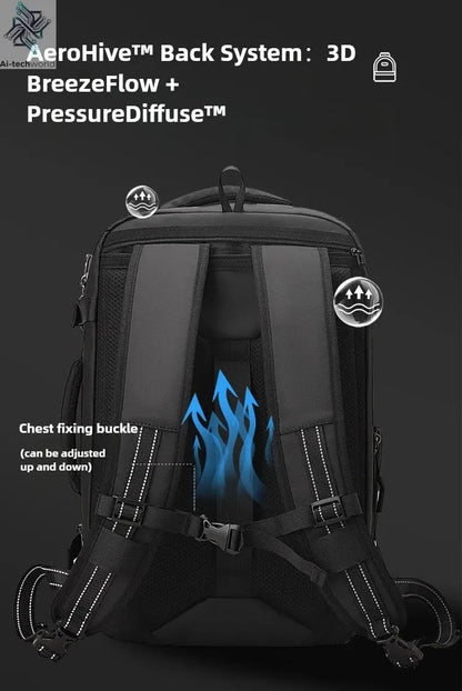 Vacuum Compression Mens Backpack Expandable Large Capacity Multi functional Laptop Bag Short Trip Travel Hiking Pack Ai-TechWorld