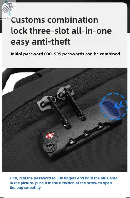 Vacuum Compression Mens Backpack Expandable Large Capacity Multi functional Laptop Bag Short Trip Travel Hiking Pack - ai - techworld