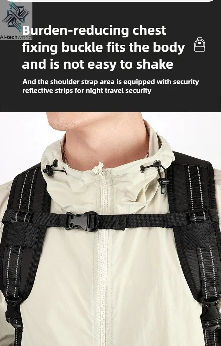 Vacuum Compression Mens Backpack Expandable Large Capacity Multi functional Laptop Bag Short Trip Travel Hiking Pack Ai-TechWorld