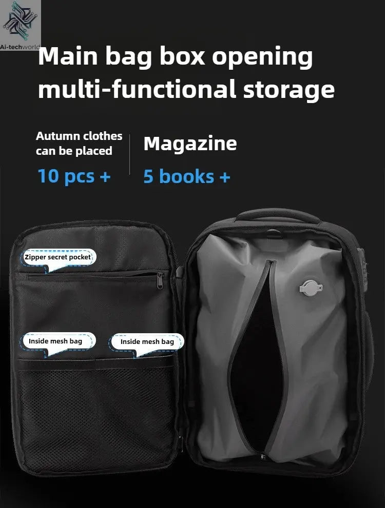 Vacuum Compression Mens Backpack Expandable Large Capacity Multi functional Laptop Bag Short Trip Travel Hiking Pack Ai-TechWorld