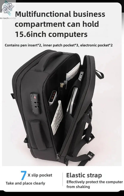 Vacuum Compression Mens Backpack Expandable Large Capacity Multi functional Laptop Bag Short Trip Travel Hiking Pack Ai-TechWorld