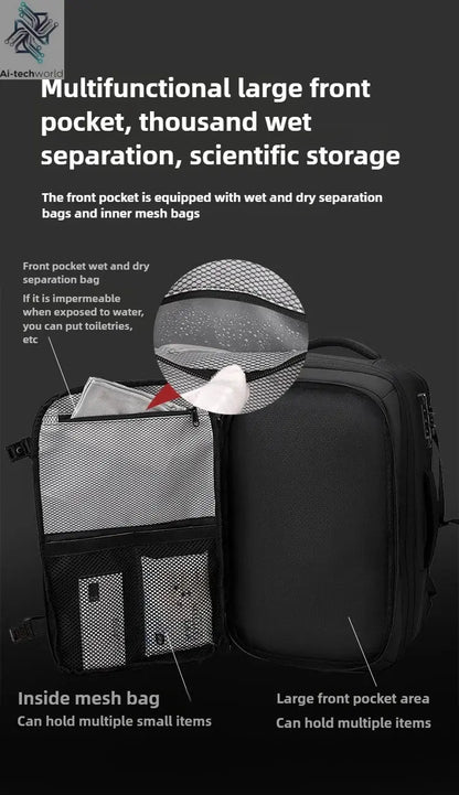 Vacuum Compression Mens Backpack Expandable Large Capacity Multi functional Laptop Bag Short Trip Travel Hiking Pack Ai-TechWorld