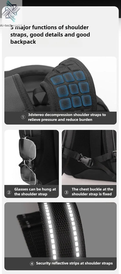 Vacuum Compression Mens Backpack Expandable Large Capacity Multi functional Laptop Bag Short Trip Travel Hiking Pack Ai-TechWorld