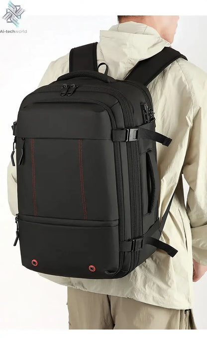 Vacuum Compression Mens Backpack Expandable Large Capacity Multi functional Laptop Bag Short Trip Travel Hiking Pack Ai-TechWorld