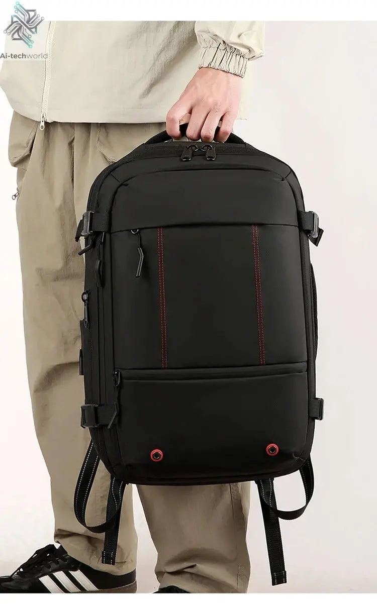 Vacuum Compression Mens Backpack Expandable Large Capacity Multi functional Laptop Bag Short Trip Travel Hiking Pack Ai-TechWorld