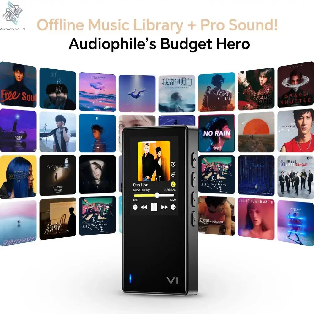 Variations V1 EZHiFi&TempoTec HiFI music player, digital audio player, USB DAC,headphone amplifier, 4.4mm&3.5mm ports, PEQ, Ai-TechWorld 