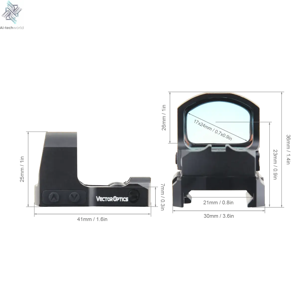 Vector Optics Frenzy-S 1x17x24 Red Dot Sight | Recoil-Proof .338 Lapua & 9mm | 3MOA & 2NV Modes | Motion Sensor Auto-Off - Ai-TechWorld