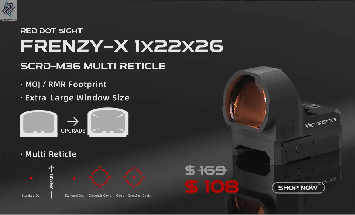 Vector Optics Frenzy-S 1x17x24 Red Dot Sight | Recoil-Proof .338 Lapua & 9mm | 3MOA & 2NV Modes | Motion Sensor Auto-Off - Ai-TechWorld