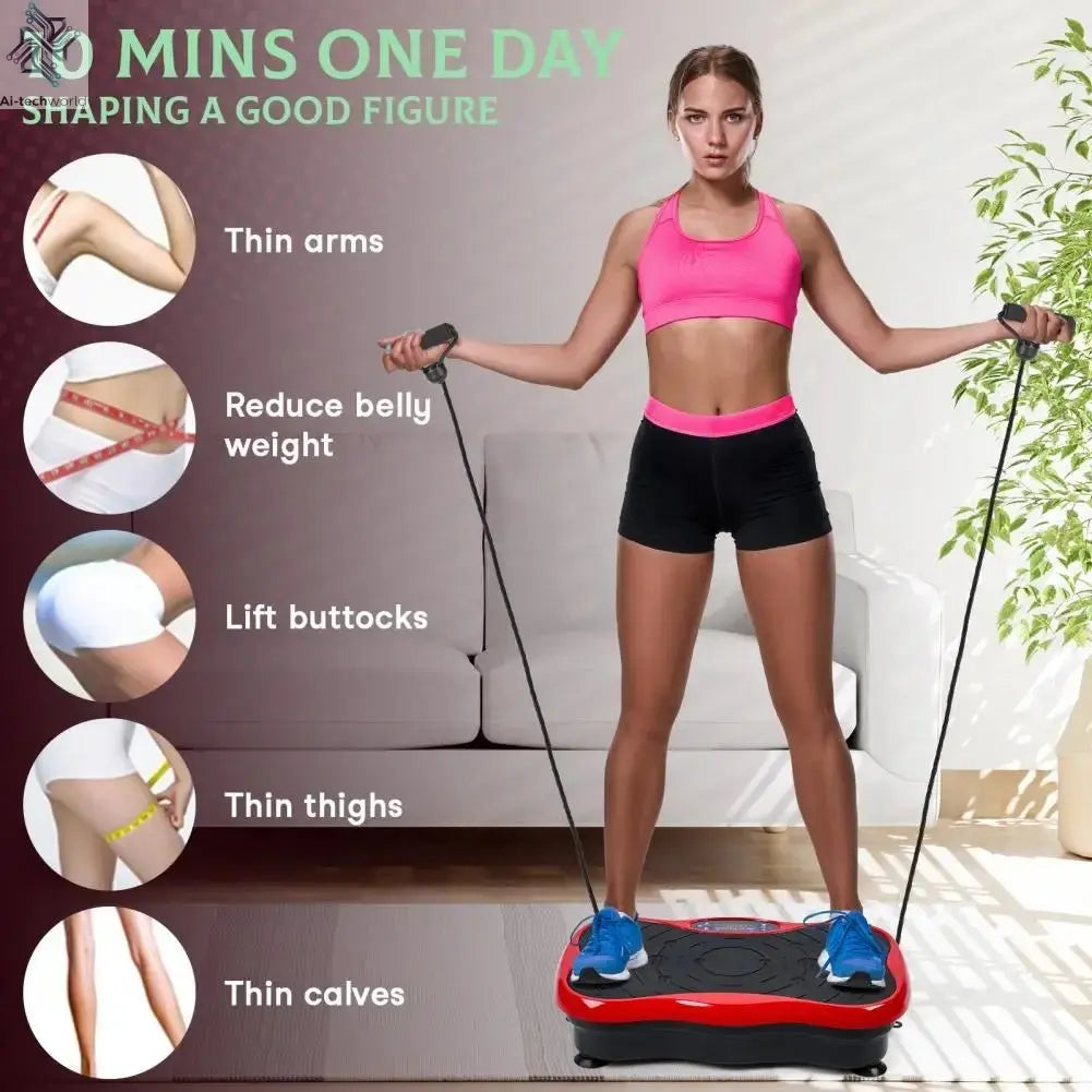 Vibrating Plate Machine, Power Waver Vibration Plate Exercise Machine for Lymphatic Drainage, Whole Body Vibration Plate Machine Ai-TechWorld