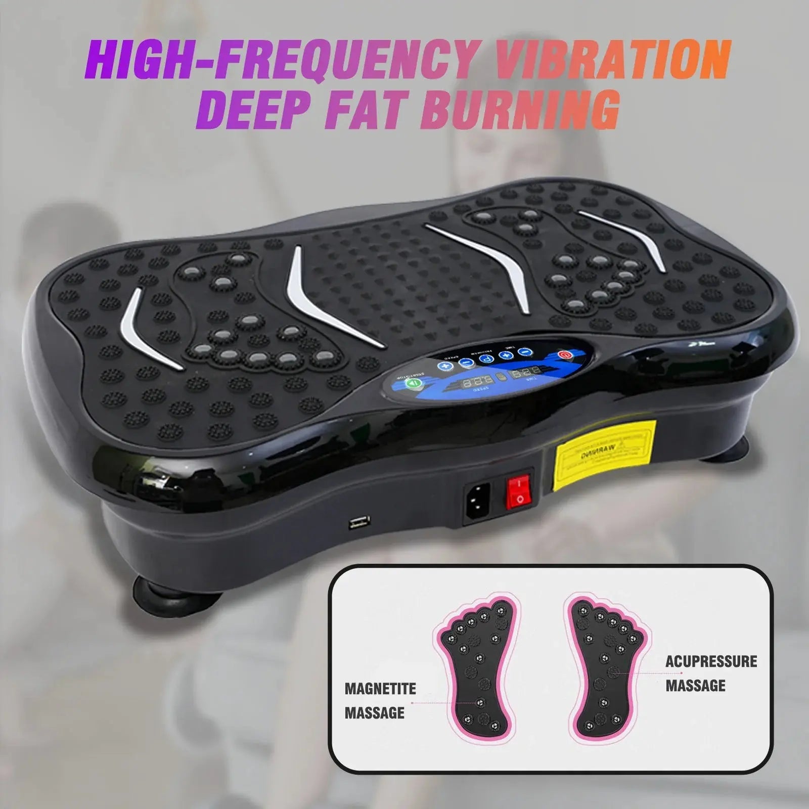 Vibration Plate Exercise Machine Fat - Burning Full Body Workout Power Vibration n Resistance Bands Fitness Equipmen Weight Loss - Ai - TechWorld