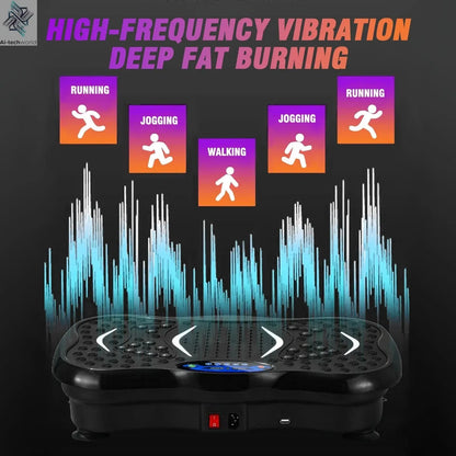 Vibration Plate Exercise Machine Fat - Burning Full Body Workout Power Vibration n Resistance Bands Fitness Equipmen Weight Loss - Ai - TechWorld