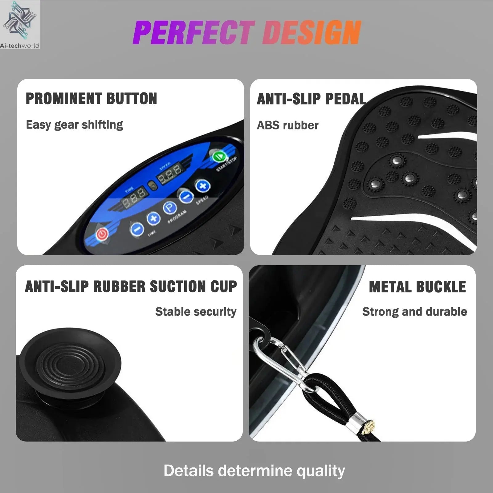 Vibration Plate Exercise Machine Fat - Burning Full Body Workout Power Vibration n Resistance Bands Fitness Equipmen Weight Loss - Ai - TechWorld