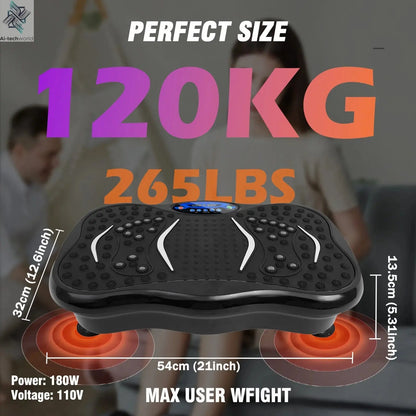 Vibration Plate Exercise Machine Fat - Burning Full Body Workout Power Vibration n Resistance Bands Fitness Equipmen Weight Loss - Ai - TechWorld