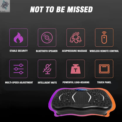 Vibration Plate Exercise Machine Fat - Burning Full Body Workout Power Vibration n Resistance Bands Fitness Equipmen Weight Loss - Ai - TechWorld