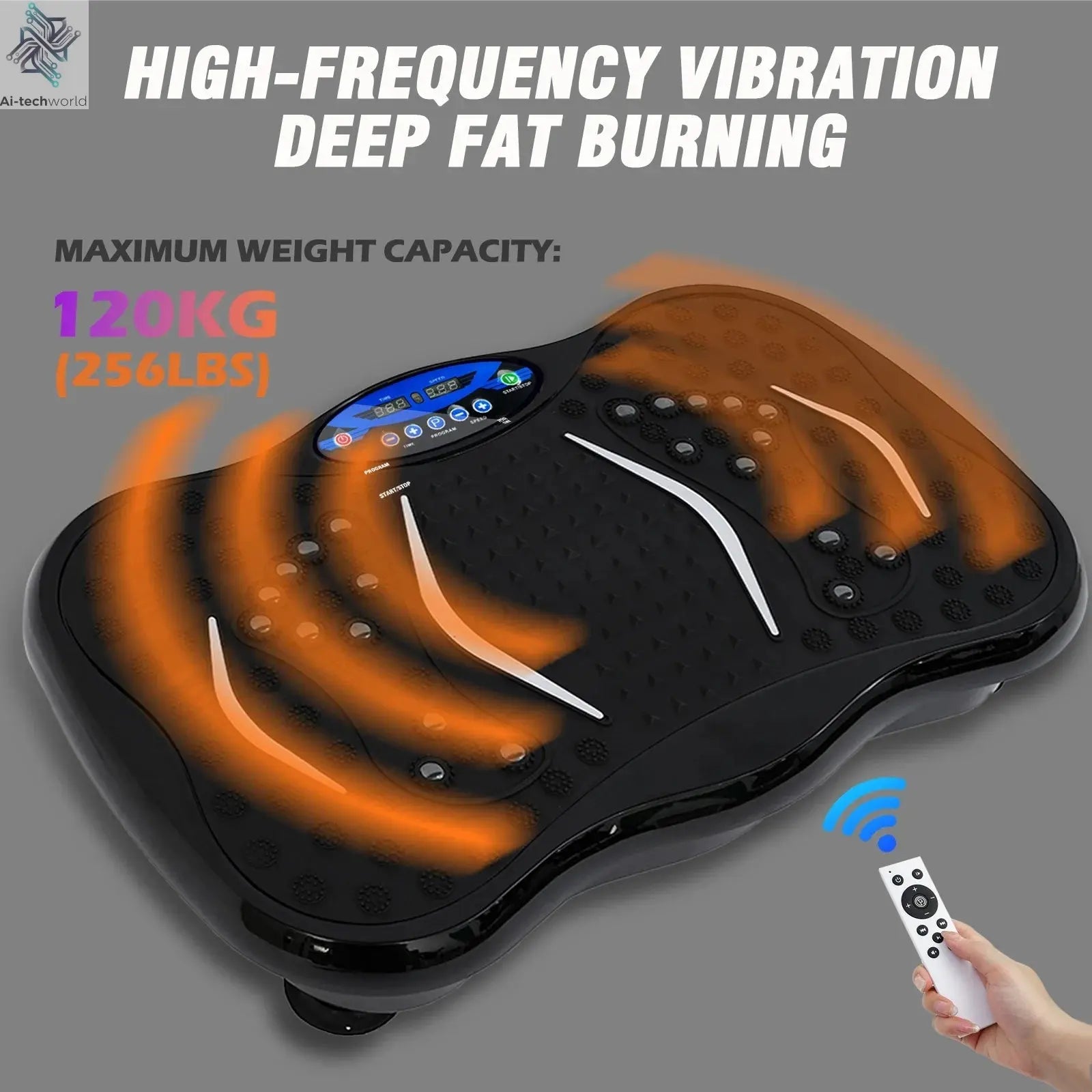 Vibration Plate Exercise Machine Fat - Burning Full Body Workout Power Vibration n Resistance Bands Fitness Equipmen Weight Loss - Ai - TechWorld