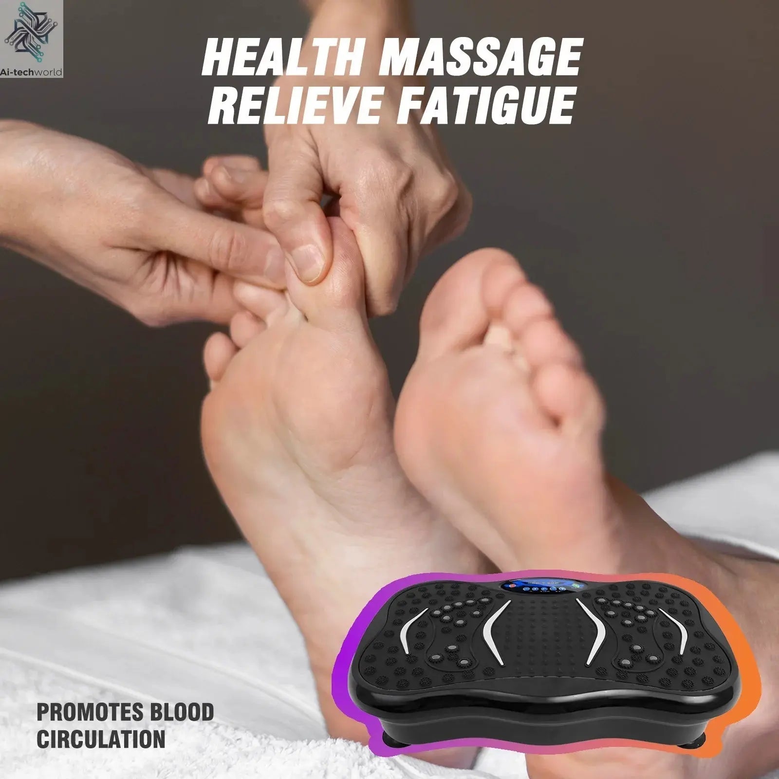 Vibration Plate Exercise Machine Fat - Burning Full Body Workout Power Vibration n Resistance Bands Fitness Equipmen Weight Loss - Ai - TechWorld