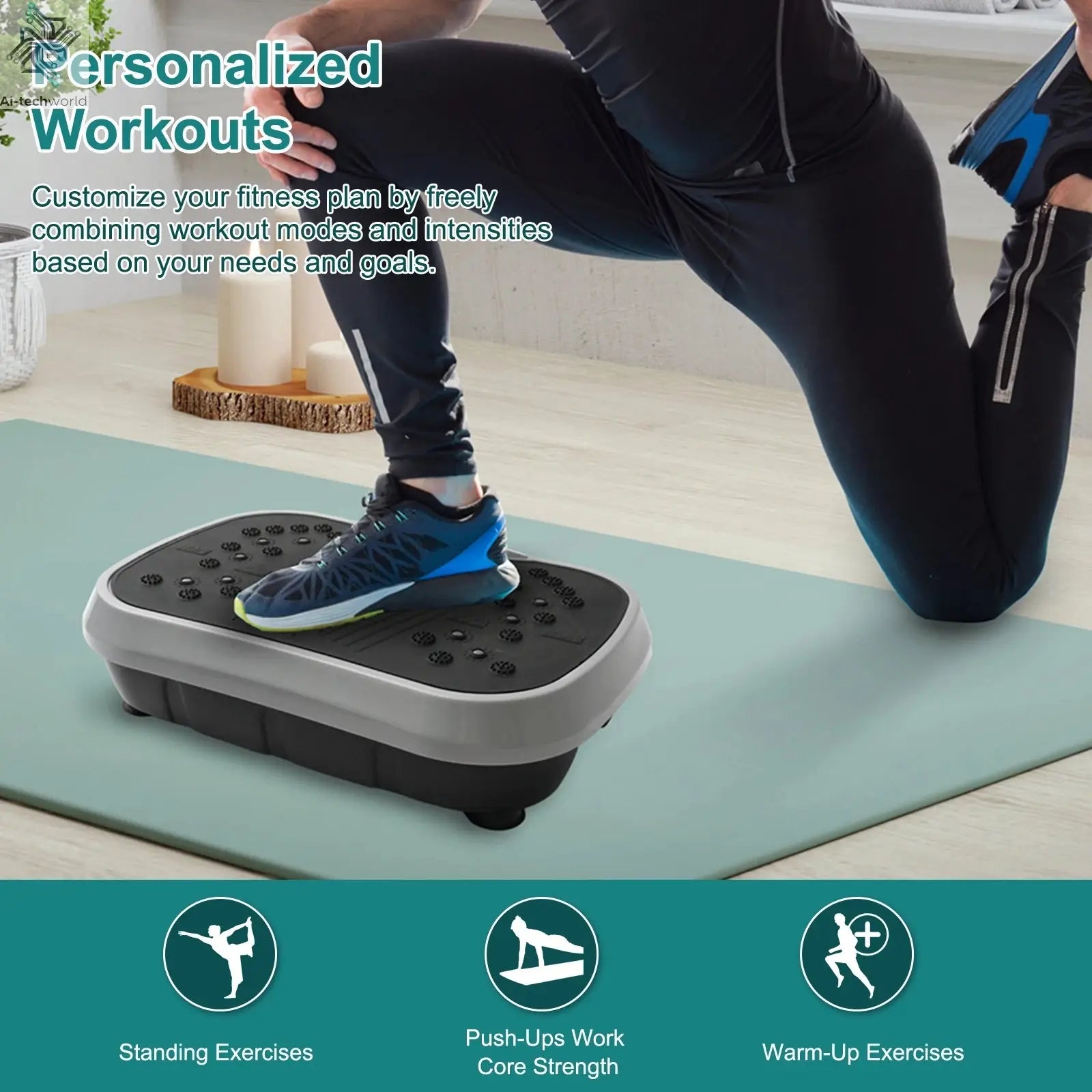 Vibration Plate Exercise Machine Fat-Burning Home Fitness Fat Slinger Shaping Whole Body Workout Portable Fitness Equipment - Ai-TechWorld