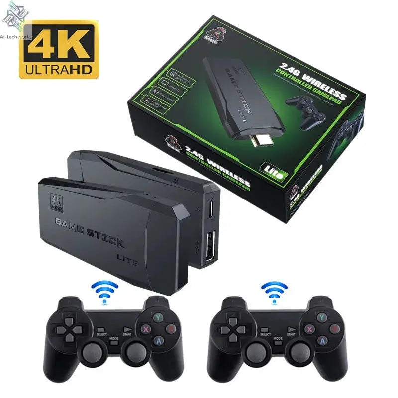 Video Game Sticks M8 Console 2.4G Dual Wireless Controller Game Stick 4K 10000 games 64GB Retro game For Dropshiopping Xmas Gift Ai-TechWorld 