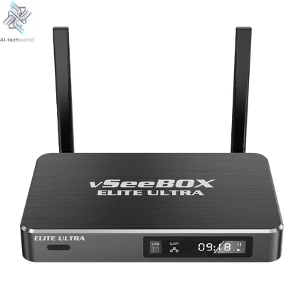 Vseebox ELITE ULTRA with Voice control 8K 2025 Model Timeshift Feature 4GB RAM + 128 GB Storage  Streaming Box Ai-TechWorld 