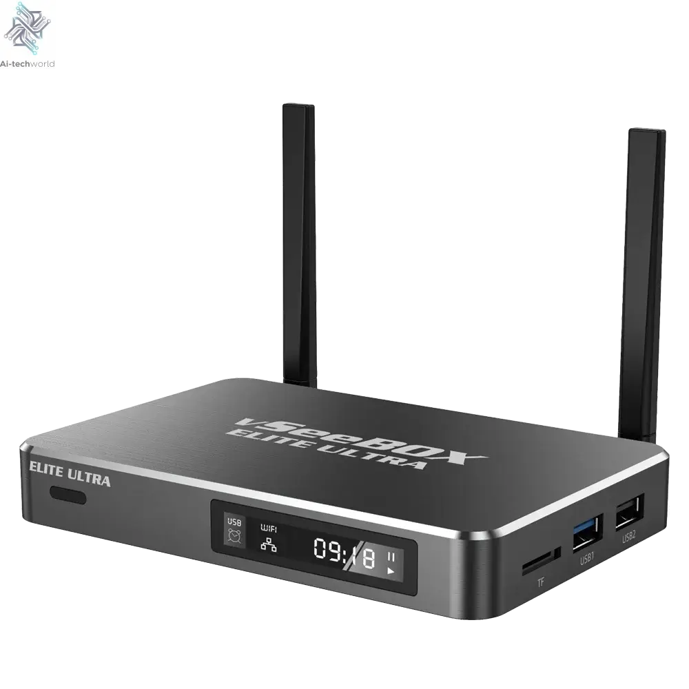 Vseebox ELITE ULTRA with Voice control 8K 2025 Model Timeshift Feature 4GB RAM + 128 GB Storage  Streaming Box Ai-TechWorld 