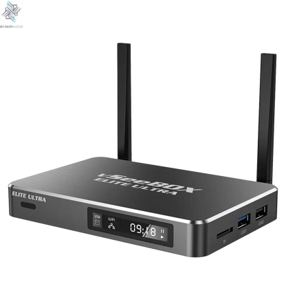 Vseebox ELITE ULTRA with Voice control 8K 2025 Model Timeshift Feature 4GB RAM + 128 GB Storage  Streaming Box Ai-TechWorld 