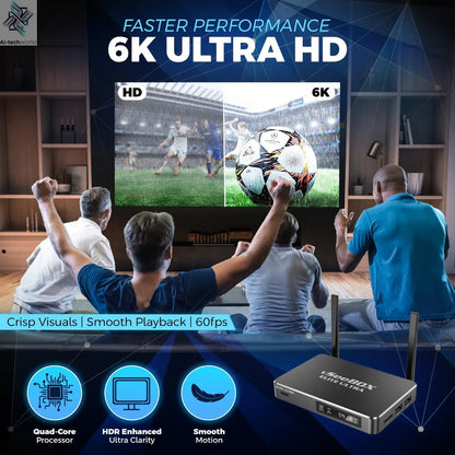 Vseebox ELITE ULTRA with Voice control 8K 2025 Model Timeshift Feature 4GB RAM + 128 GB Storage  Streaming Box Ai-TechWorld 