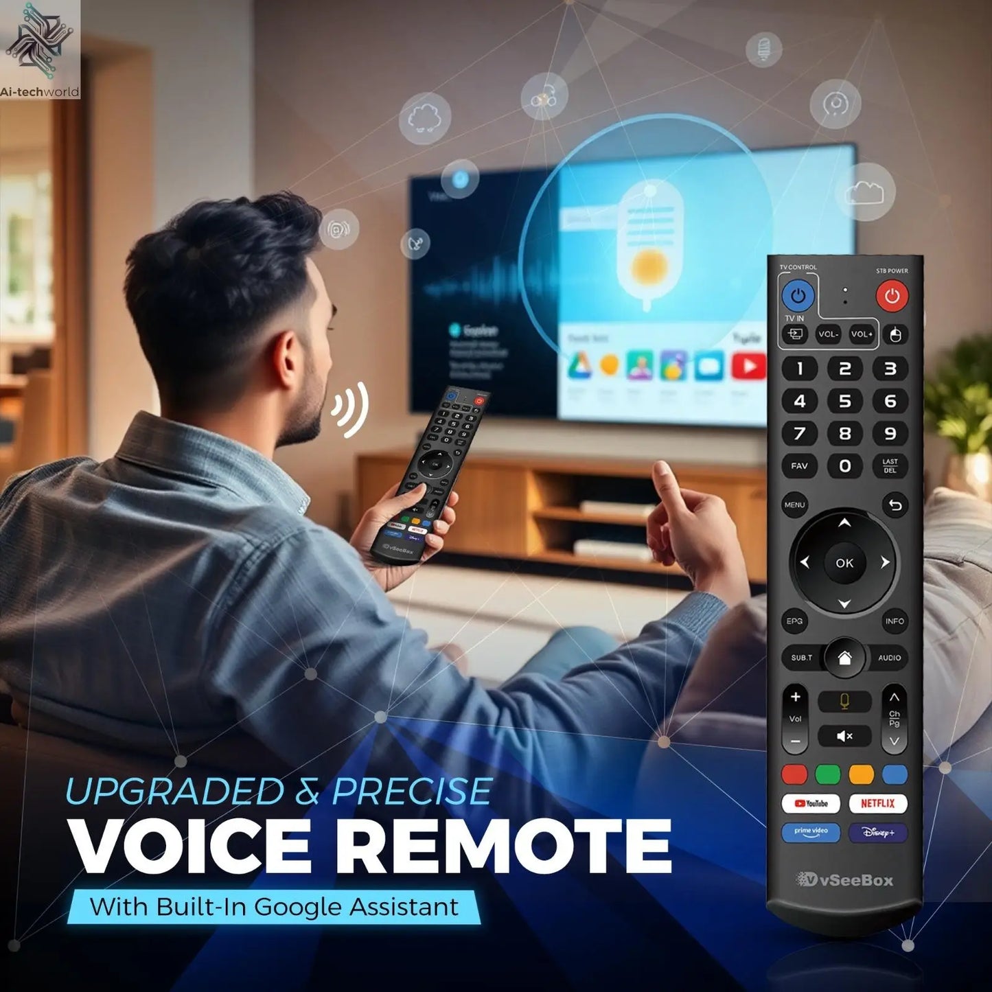 Vseebox ELITE ULTRA with Voice control 8K 2025 Model Timeshift Feature 4GB RAM + 128 GB Storage  Streaming Box Ai-TechWorld 