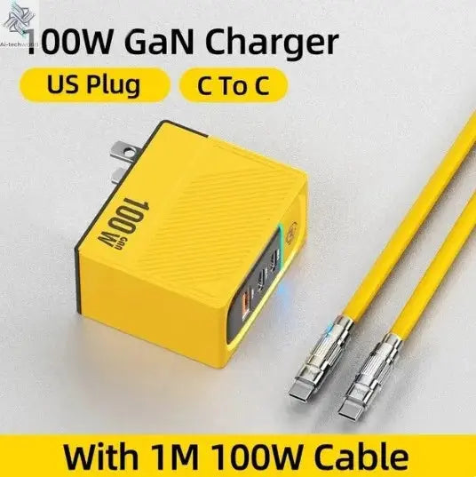 WEKOME GaN 100W Charger High Speed Fast Charging Type C Charger for Xiaomi 13 Samsung s23 ultra iPhone 15 pro max Macbook Pro Ai-TechWorld 
