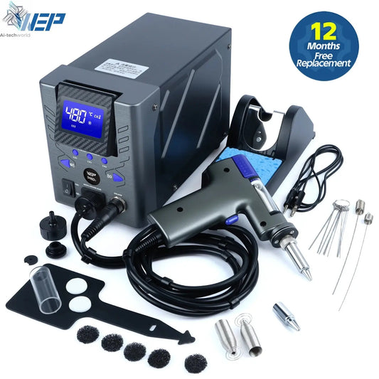 WEP Suction Tin Gun Soldering Station 90W 110W Digital BGA Soldering Suction, Vacuum Precise Temperature ºC/°F display, Sleep - Ai-TechWorld
