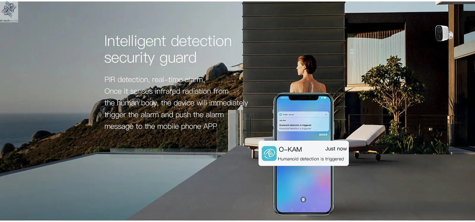 WIFI Survalance Camera 3MP Security Protection Outdoor IP Camera Smart Home Night Vision Video Recorder Battery Powered Ai-TechWorld 
