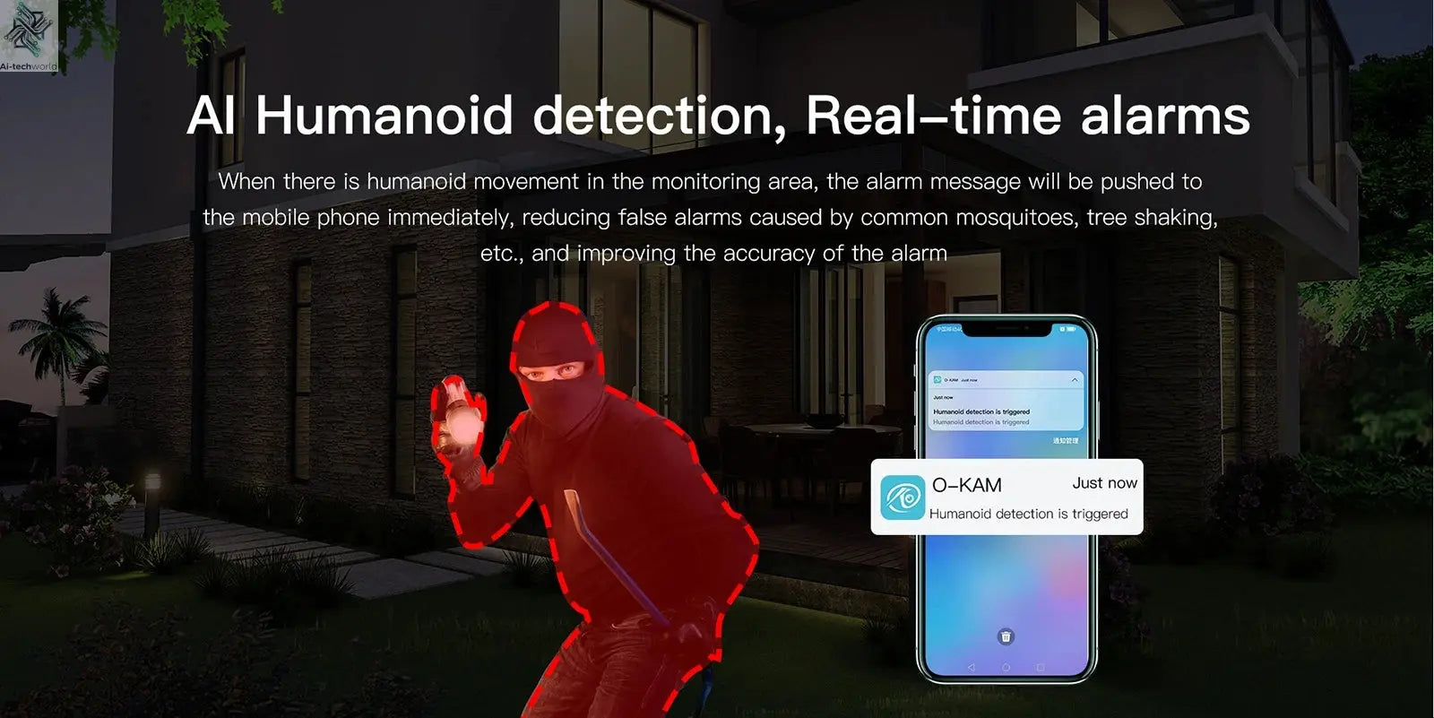 WIFI Survalance Camera 3MP Security Protection Outdoor IP Camera Smart Home Night Vision Video Recorder Battery Powered Ai-TechWorld 