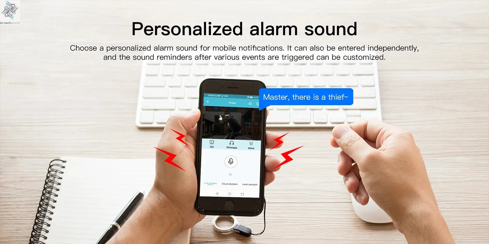 WIFI Survalance Camera 3MP Security Protection Outdoor IP Camera Smart Home Night Vision Video Recorder Battery Powered Ai-TechWorld 
