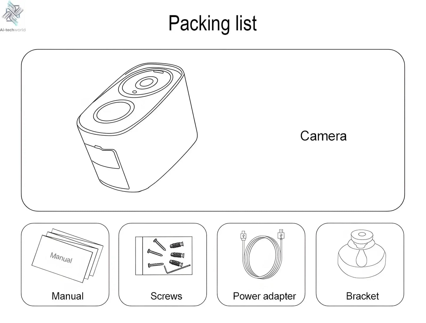 WIFI Survalance Camera 3MP Security Protection Outdoor IP Camera Smart Home Night Vision Video Recorder Battery Powered Ai-TechWorld 