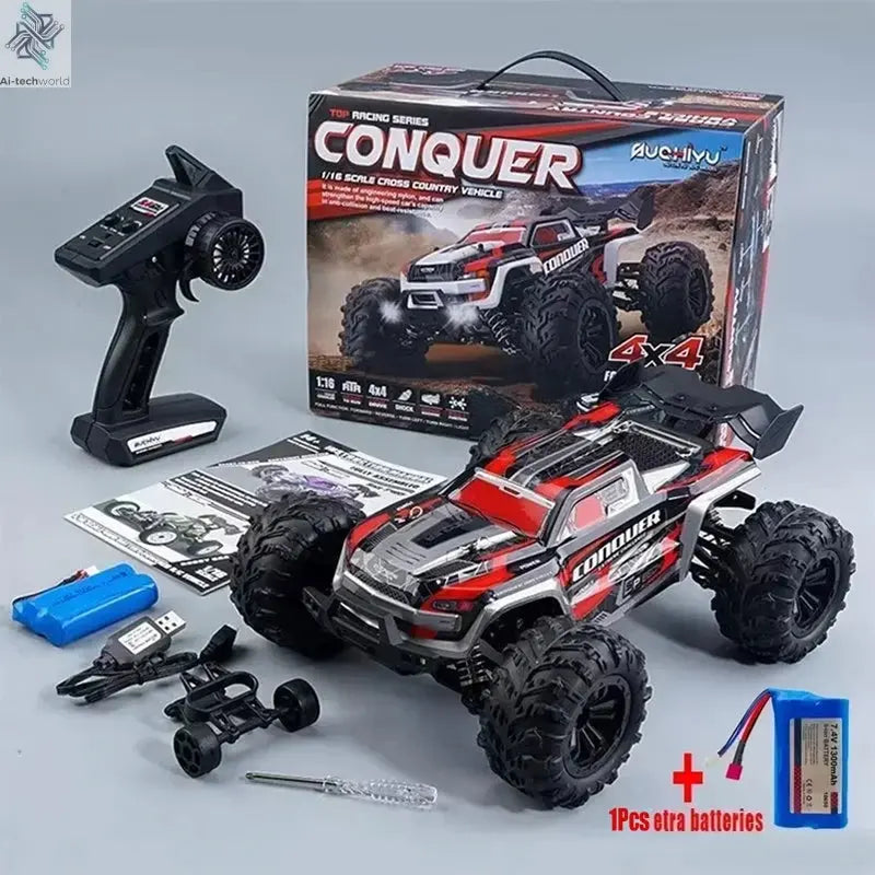WLtoys 1:16 Scale Large RC Car 50km/h High Speed 4WD Children Toy for Boys Remote Control Car 2.4G Off Road Monster Truck RC Toy Ai-TechWorld 