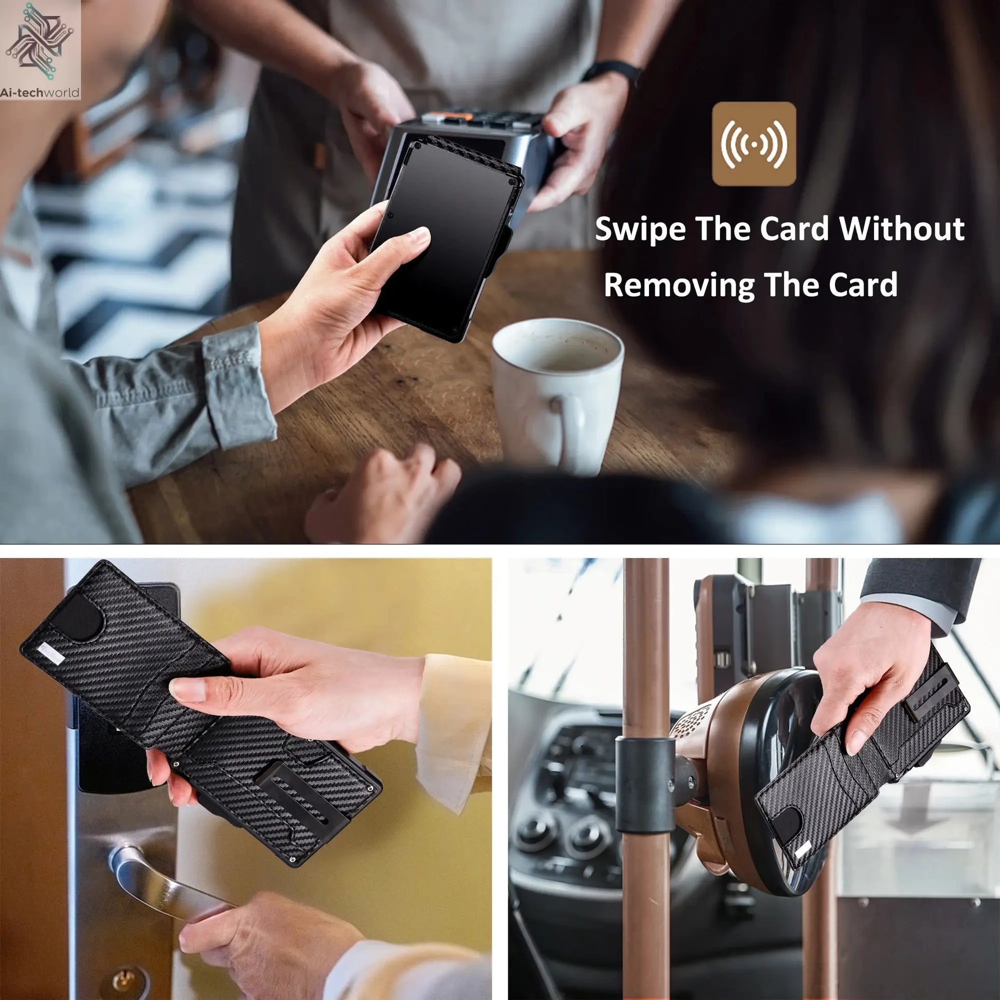 Wallet for Men, Mens Minimalist Wallet 9-13 Cards, Slim Compact Wallet with Money Clip & ID Window, RFID Blocking Smart Pop Up C - Ai-TechWorld