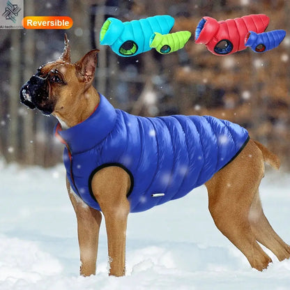 Warm Winter Dog Clothes Vest Reversible Dogs Jacket Coat 3 Layer Thick Pet Clothing Waterproof Outfit for Small Large Dogs Ai-TechWorld 