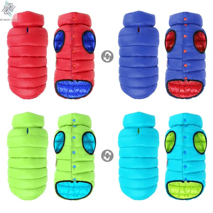 Warm Winter Dog Clothes Vest Reversible Dogs Jacket Coat 3 Layer Thick Pet Clothing Waterproof Outfit for Small Large Dogs Ai-TechWorld 