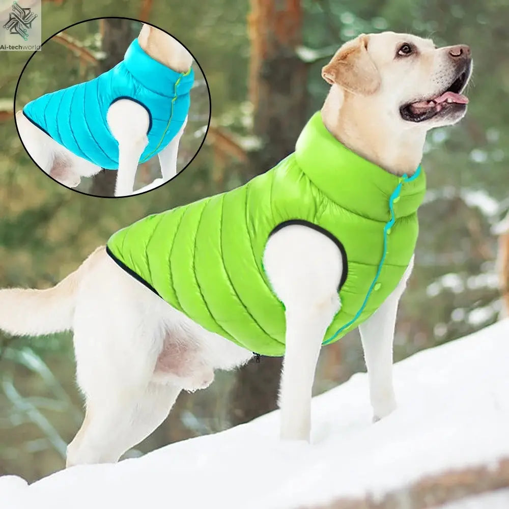 Warm Winter Dog Clothes Vest Reversible Dogs Jacket Coat 3 Layer Thick Pet Clothing Waterproof Outfit for Small Large Dogs Ai-TechWorld 