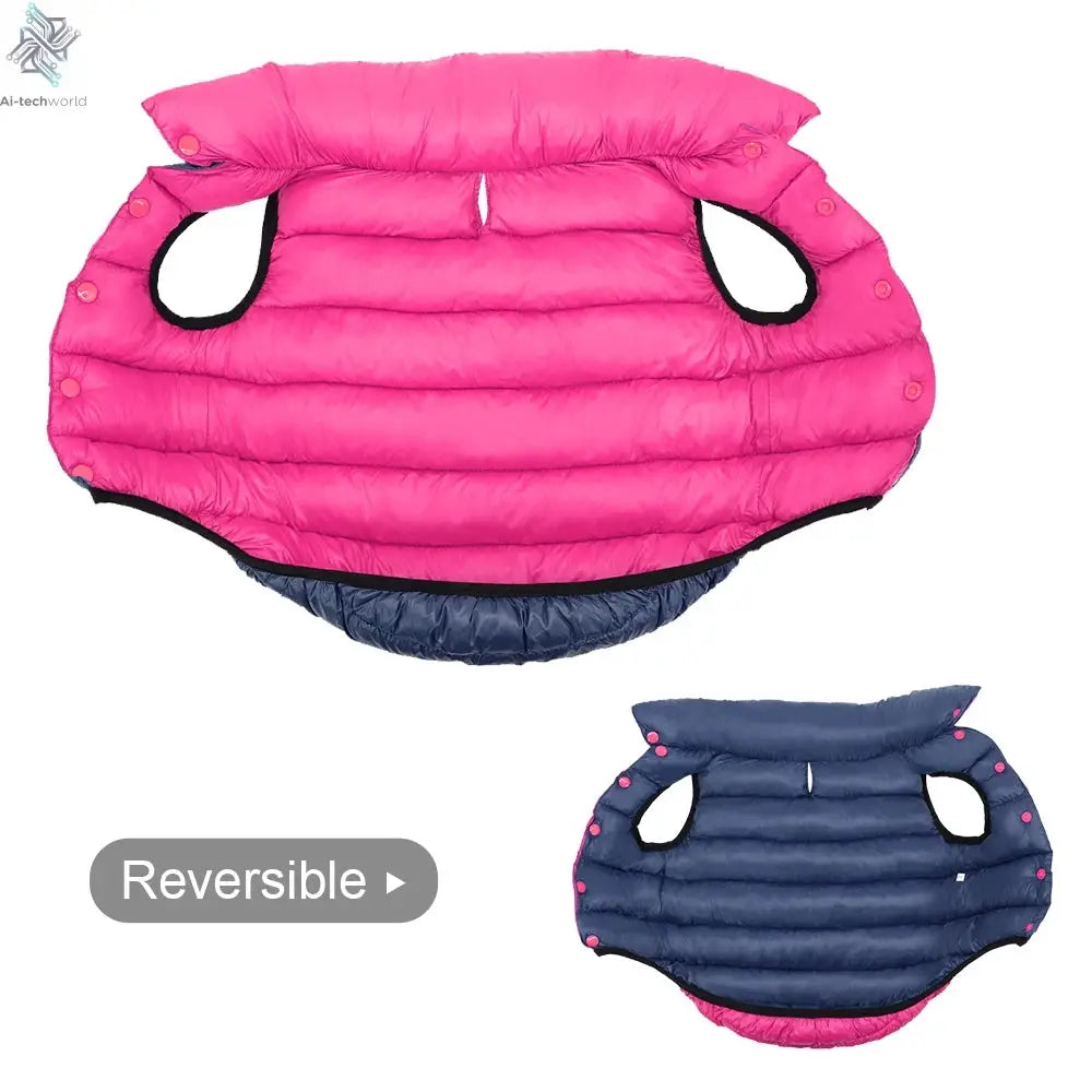 Warm Winter Dog Clothes Vest Reversible Dogs Jacket Coat 3 Layer Thick Pet Clothing Waterproof Outfit for Small Large Dogs Ai-TechWorld 